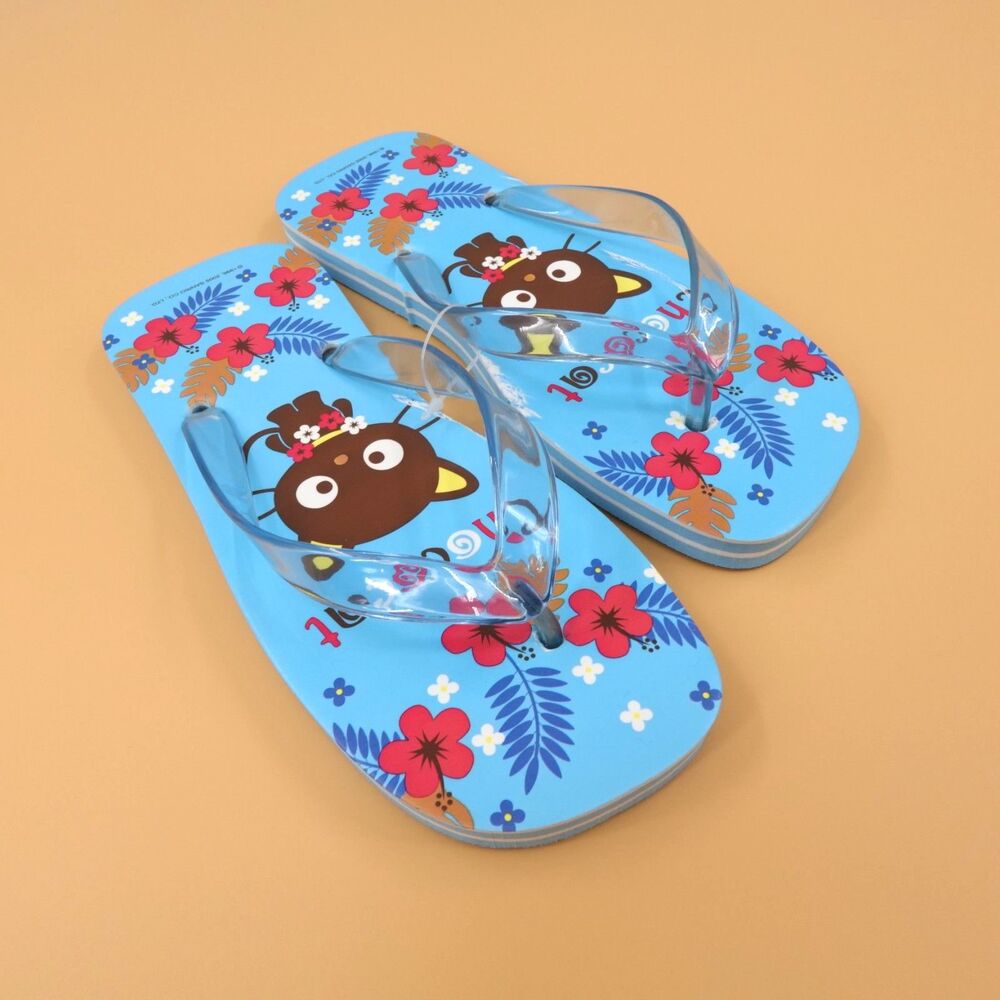 Vintage 2005 Sanrio Hello Kitty Chococat Flip Flops Womens Size Large Blue - Picture 5 of 12
